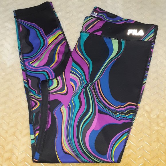 Women's Fila Sport Running Performance Psychedelic Pants Size Large NWOT - Picture 1 of 5